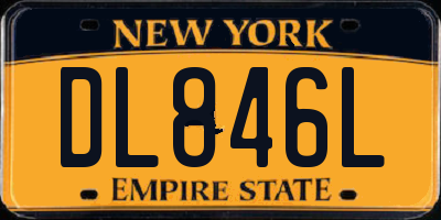 NY license plate DL846L