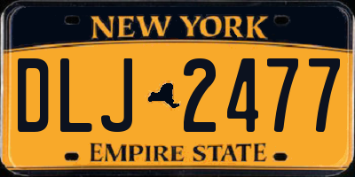 NY license plate DLJ2477