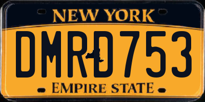 NY license plate DMRD753