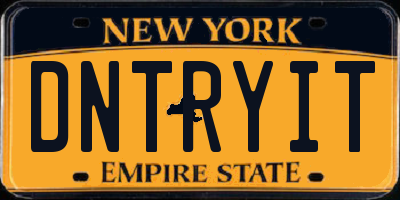 NY license plate DNTRYIT