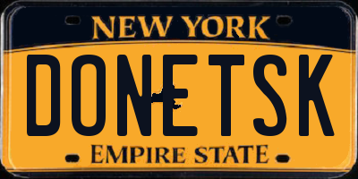 NY license plate DONETSK