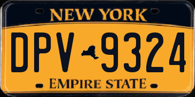 NY license plate DPV9324