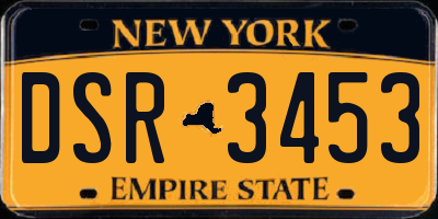 NY license plate DSR3453