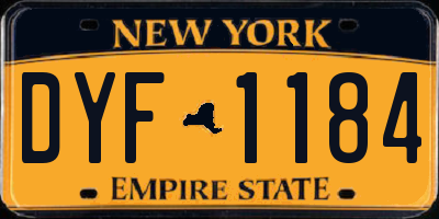 NY license plate DYF1184