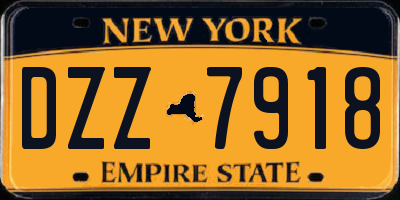 NY license plate DZZ7918