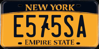 NY license plate E575SA