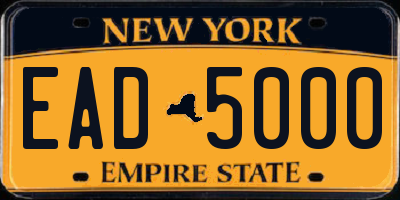 NY license plate EAD5000