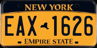 NY license plate EAX1626