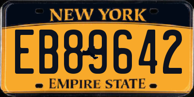 NY license plate EB89642