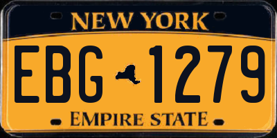 NY license plate EBG1279