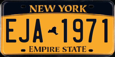 NY license plate EJA1971