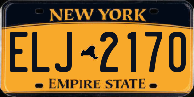 NY license plate ELJ2170