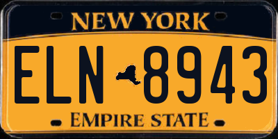 NY license plate ELN8943