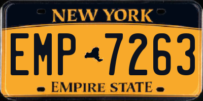 NY license plate EMP7263