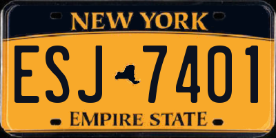 NY license plate ESJ7401