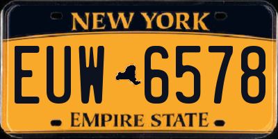 NY license plate EUW6578