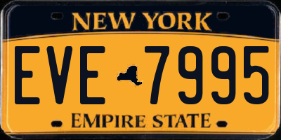 NY license plate EVE7995