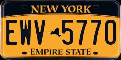 NY license plate EWV5770