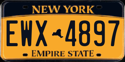 NY license plate EWX4897