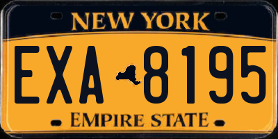 NY license plate EXA8195