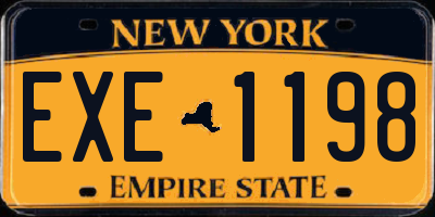 NY license plate EXE1198