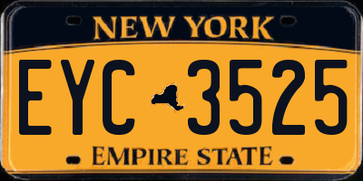 NY license plate EYC3525