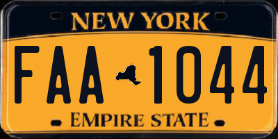 NY license plate FAA1044