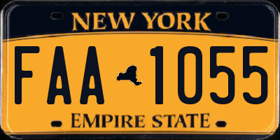 NY license plate FAA1055