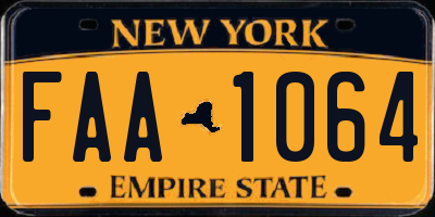 NY license plate FAA1064