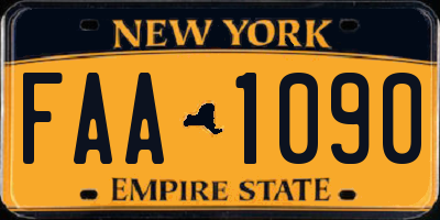 NY license plate FAA1090