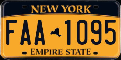 NY license plate FAA1095