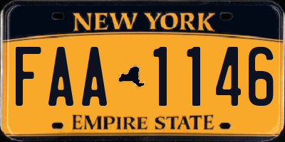 NY license plate FAA1146