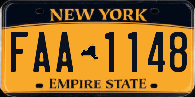 NY license plate FAA1148