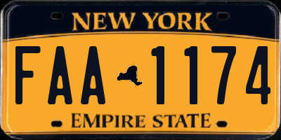 NY license plate FAA1174