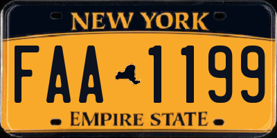 NY license plate FAA1199