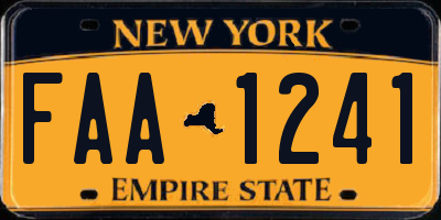 NY license plate FAA1241