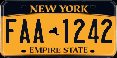 NY license plate FAA1242