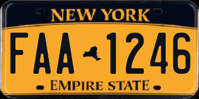 NY license plate FAA1246