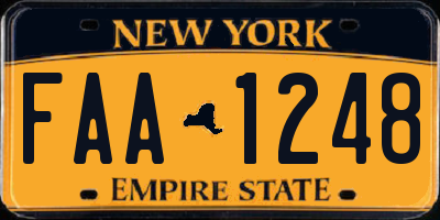 NY license plate FAA1248