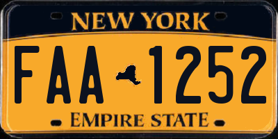 NY license plate FAA1252