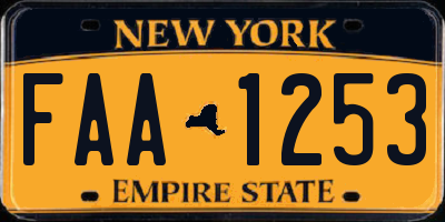 NY license plate FAA1253