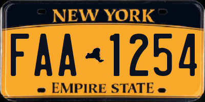 NY license plate FAA1254