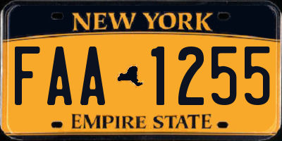 NY license plate FAA1255