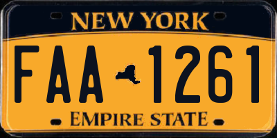 NY license plate FAA1261