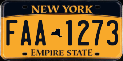 NY license plate FAA1273