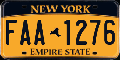 NY license plate FAA1276