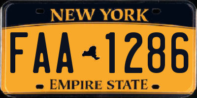 NY license plate FAA1286