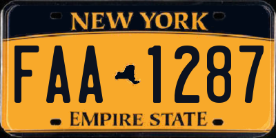 NY license plate FAA1287