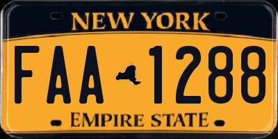 NY license plate FAA1288