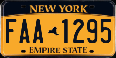 NY license plate FAA1295